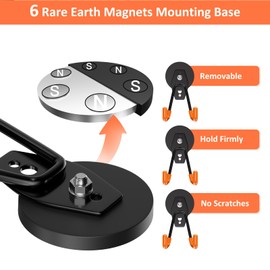 ENUODA Magnetic Hooks Heavy Duty Magnetic Tool Holder Utility Neodymium Magnet Hooks for Hanging Coat, Toolbox, Shovel, Broom, Mop, Container, Van, Cabinet, Locker, 2 Pack