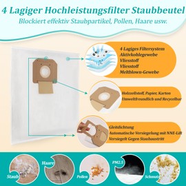 VOUPRONGZY 12 Stück Staubbeutel für Bosch Gas 35 M AFC/35 L AFC/35 L SFC+ für Bosch Gas 35 Filterbeutel Staubbeutel Ersatz 2607432037 Staubsaugerbeutel Staubsauger Zubehör xx