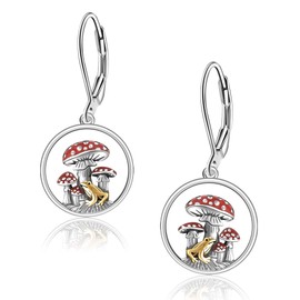 Frog Dangle Earrings 925 Sterling Silver Frog Dangling Earrings Cute Palm Leaves Frog Drop Earrings Funky Frog Animal Earrings for Women