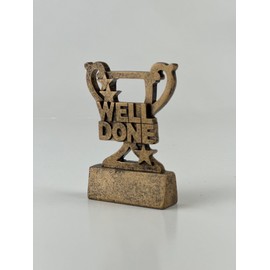 Well Done Congratulations Mini Cup Trophy Award for Winner, Champion, Prize-Winner, Gold Medal, Motivational, Hard Work, Success, Thank you, Number 1, Star Ornament Achievement Affordable Prize