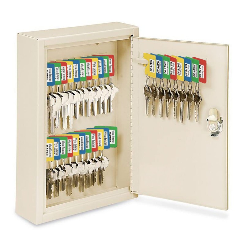 Lucky Line Square Slotted Cabinet Key Tag with Hooks and