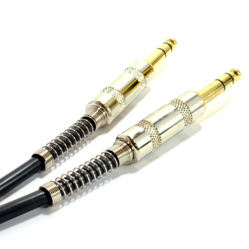 kenable GOLD Stereo/Balanced Jack 6.35mm METAL Plugs Cable Lead Black