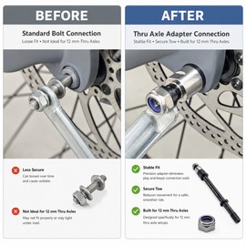 12mm Bicycle Trailer Thru Axle Adapter – M12×1.0 / 1.5 / 1.75 Adjustable Rear Axle for 135mm, 142mm & 148mm Hubs