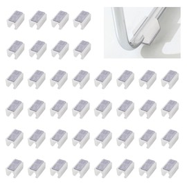 UFURMATE Chair Pads, 40Pcs 11-12mm Plastic Chair Leg Floor Protectors with Felt Pads, U Shaped Chair Tube Floor Protectors Non-Slip Chair Legs Tips Caps for Round Sled Base Chair Leg (White)