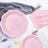 168Pcs Pink Party Plates and Napkins Set - Includes 24x9"