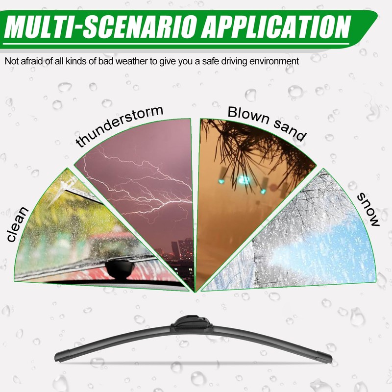 26"+18" Windshield Wipers Blades（pair for front）, OEM Quality Premium All-Seasons