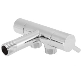 Steuerventil Doppelschalter Steuer T-Ventil Stromteiler Verchromung Steuerventil Bidet WC-Eckventil G1 / 2 "Schlauchgewinde