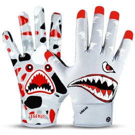 LISAAZ Football Gloves Ball Feel Sensation fit Youth Football Gloves Tacky Football Gloves Men | Football Gloves for Kids 8-12 Top Notch Football Receiver Gloves in Adult/Football Gloves Youth Sizes