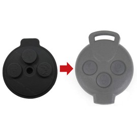 KONIKON 1 x keypad button replacement button key remote control suitable for Smart Fortwo + 451 + Forfour + Roadster - 3 buttons