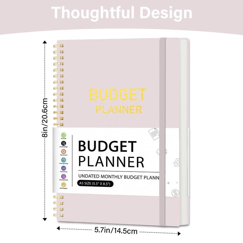 Budget Planner, A5 Budget Planner with Expense Tracker Notebook, Undated