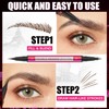 2-in-1 Liquid Brow Pen,1/2 Prong,Fine Tip,Brows,Liner,Beard,Hair(3#Dark Brown)