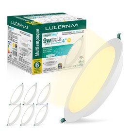 LUCERNA LED Downlight Recessed Ceiling 9W – LED Spotlights Interior Ceiling Round Warm Light 3000K – 920 LM – Ceiling LED Ceiling Light F110-120 mm – LED Panel in Pack of 6