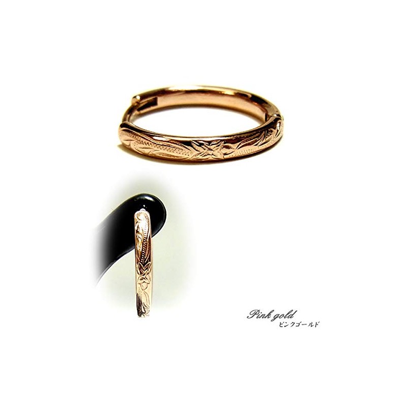 Hawaiian Jewelry Gold Pink Gold Women Hoop Honu Scroll Earrings,