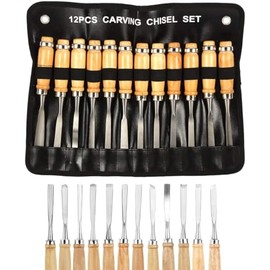 Vmingo - Cincel Formon Set Juego Madera Gubia Carpinteria Tallado Manualidades 12pzs