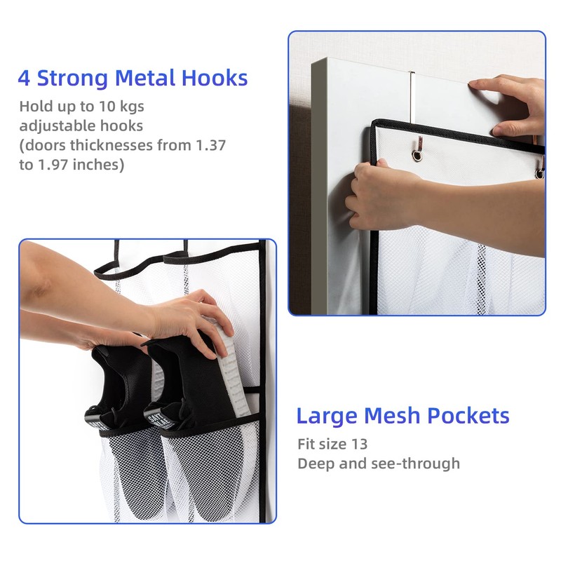 KEEPJOY Over the Door Shoe Organizer, Hanging Shoe Organizer with