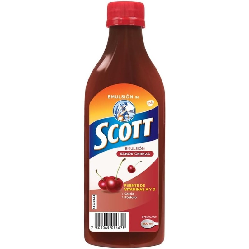 Scott Suplemento Alimenticio Multivitamínico, Vitaminas A y D, Sabor Fresa,