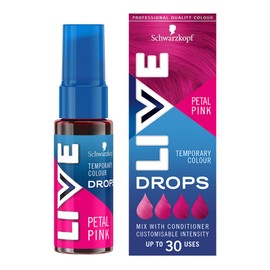 Schwarzkopf LIVE Colour Drops, Vegan, Semi-permanent, Pink Hair Dye, Lasts 2 to 12 Washes, Petal Pink 30 ml