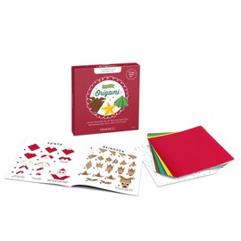 DEMDACO Origami Red, Green, and Gold Tone Paper Festive Christmas Craft Kit