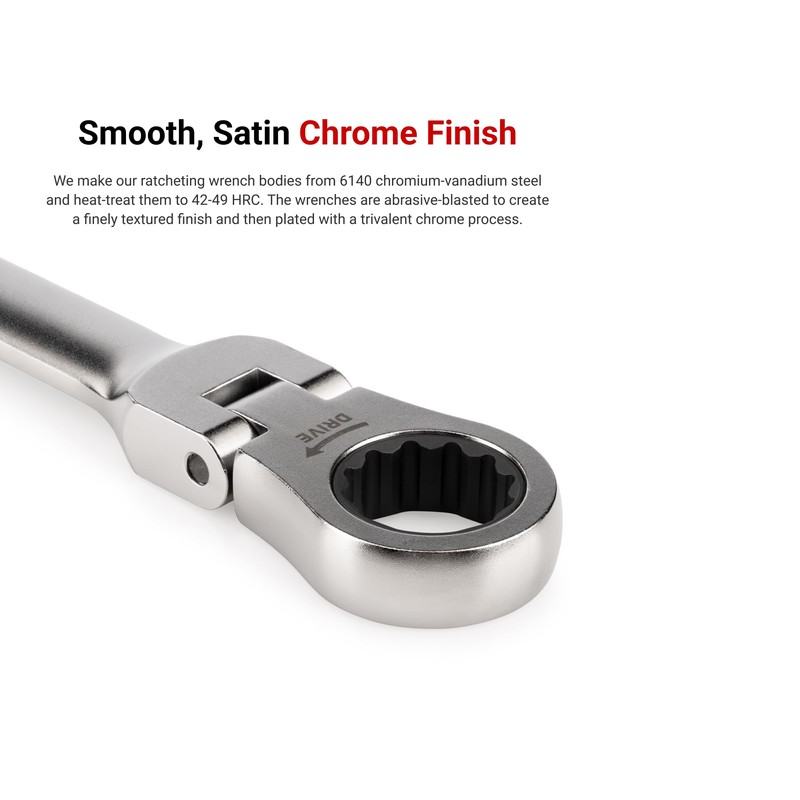 TEKTON 7/16 Inch Flex Head 12-Point Ratcheting Combination Wrench |