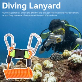 Frdhee Elastic Spiral Cable Diving Reef Hook Anti-Lost Spring Coil Lanyard (Orange)