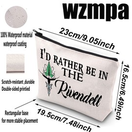 WZMPA Movie Cosmetic Makeup Bag Movie Fans Gift I'd Rather Be In Rivendell Makeup Zipper Pouch Bag For Friend Family (Be In Rivendell)