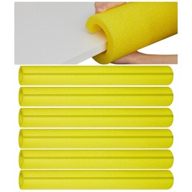 Hanaive 6 Pcs 40 Inch Pipe Insulation Foam Tube Pre Slit Clamp Foam Noodles for Padding Jumbo Pool Noodles Large Tube for Swimming Floating Craft Projects Padding Bumper(40 x 2.4 x 1 Inch,Yellow)