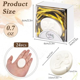 24 Sets Baby Shower Baptism Favors Set Cross Soap Scented Soap Favors Christening Communion Baptism Party Favors for Guests Baptism Bridal Birthday Event Gifts