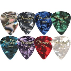 Fender Premium Celluloid 351 Shape Picks, Heavy, Blue Moto, 12-Pack