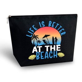 Yoxiumi Beach Gifts for Women Vacation Gifts for Women Beach Accessories Must Haves Cruise Swimming Sea Lovers Gift for Her Summer Makeup Bag Summer Stuff Travel Toiletry Purse Sunscreen Pouch