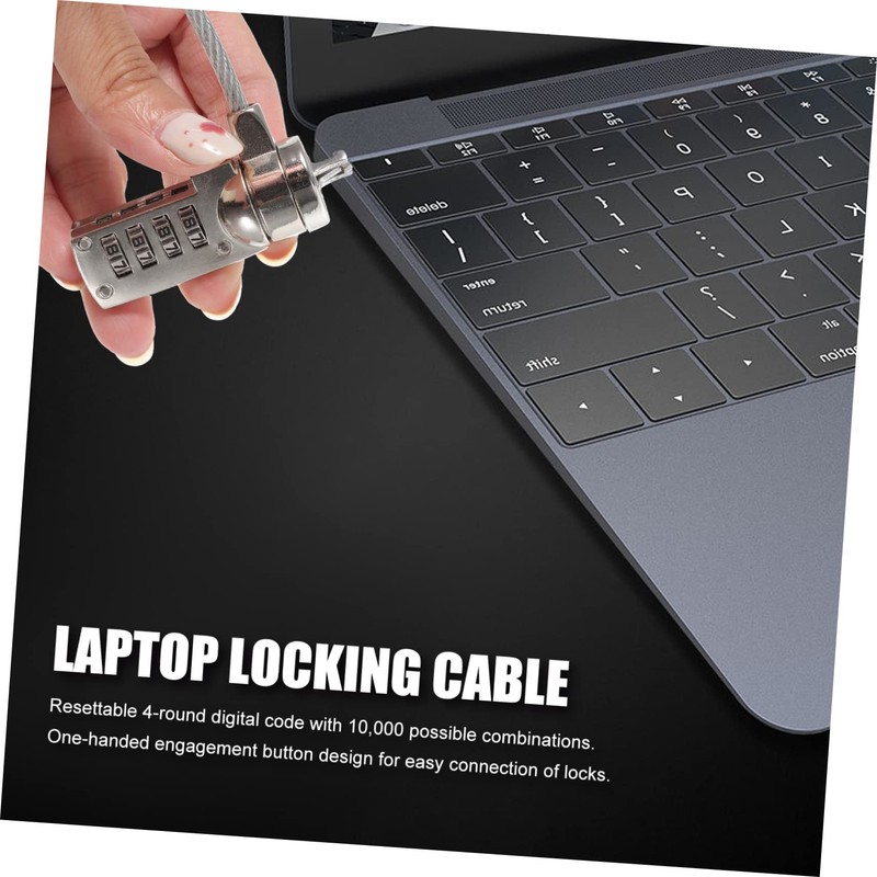 Operitacx 1.8M Laptop Locking Cable Security Theft Wire Notebook Lock