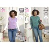 King Cole Ladies Double Knitting Pattern Womens Lacy Sweater &