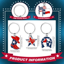 Landical 36 Pcs Texas Metal Keychain Gifts and Souvenirs Lone Star State Map Shaped Keychain God Bless Texas Souvenirs