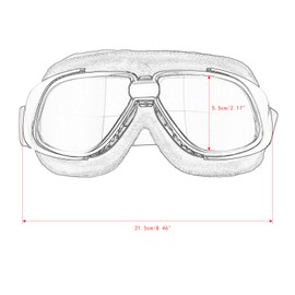 MUXSAM Motorcycle Goggles, Vintage Anti-Fog Pilot Riding Glasses, Anti-Scratch Dustproof Motorcross Eyewear, Scooter ATV Off-Road Motorbike Helmet Eyewear for Men Women Adult, Black Frame, Clear Lens