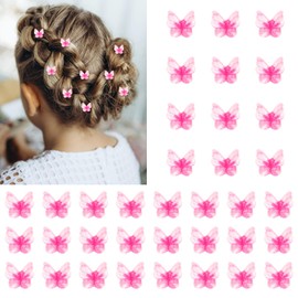 WHAVEL 36PCS Mini Butterfly Hair Clips Pink 90s Butterfly Clips Y2K Hair Accessories for Girls Women