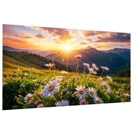 JOOZ Large Landscape Diamond Art Kits for Adults - 5D Sunset Diamond Painting Kits for Adults, DIY Full Drill Mountain Flowers Diamond Art Painting Kits, Gem Art Kits for Wall Decor 27.5x15.7 Inch