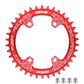 DJC Bike Chainring Asymmetrical 96BCD Narrow Wide Tooth MTB for XT SLX M6000 / M7000 / M8000 / M9000 7/8/9/10/11/12 Speed Aluminum 7075 30T 32 34 36 38T (2# Round Red, 32T)