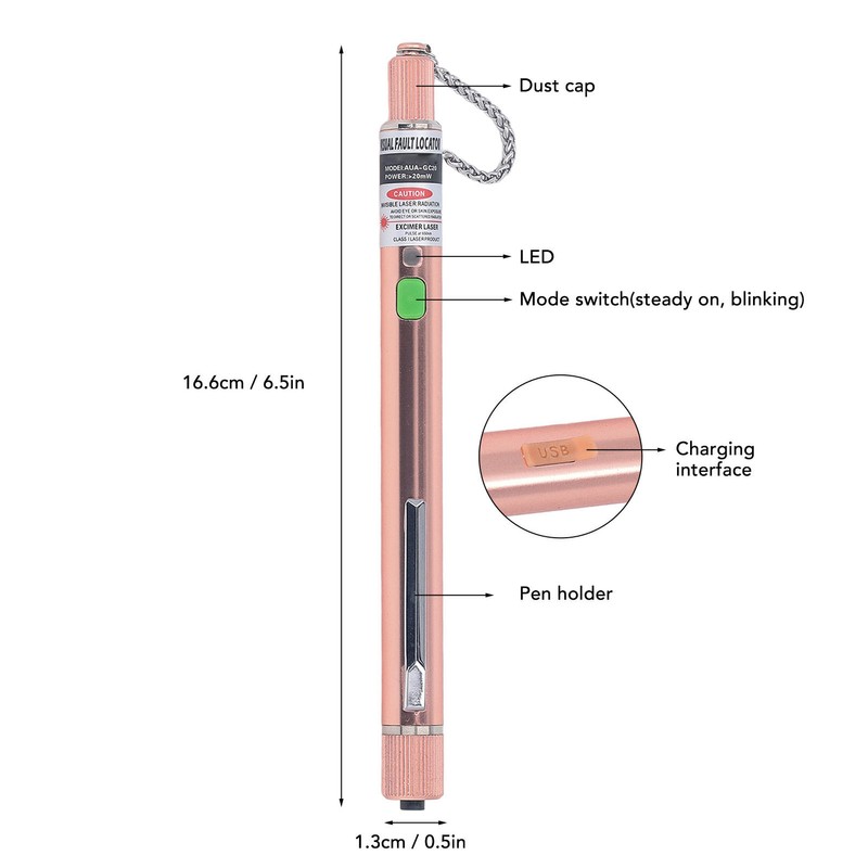 Visual Fault Locator 20KM Fiber Optic Cable Tester Source Meter