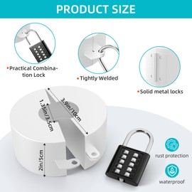 JUGGHOME Door Knob Cover Lock with Combination Padlock, Child Proof Door Knob Covers, Door Knob Lockout Device for Dementia Elderly Safety, Renter Friendly Temporary Bedroom Door Lock (White)