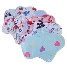 Ipetboom 7pcs Reusable Sanitary Pads Washable Cloth Panty Liners for Women Quick Drying Leakproof present for Loved Ones