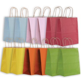 Jillson Roberts 12-Count Solid Color Medium Kraft Bags Available in 3 Different Assortments, Pretty Pastels