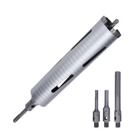 2-1/4 inch Diamond Dry Core Drill Bit, 10" Drilling Depth, 5/8"-11 Thread for Concrete Granite Masonry Brick Block, Includes 3 Adapters SDS Plus, SDS Max and Hex (2-1/4 inch)