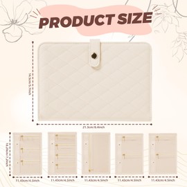 Travel Jewelry Organizer Case, Jewelry Storage Book Ring Binder with Clear Pockets for Presentation, Zippered Pouch Bag for Rings,Necklace,Earrings, Valentine’s Day Gifts for Women (White)