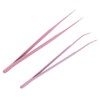 Caishun 4PCS Precision Tweezer Set 12.4cm Pink False Eyelash Tweezers