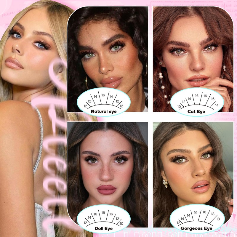 Wispy Lash Clusters Kit Natural Eyelash Extension Kit D Curly