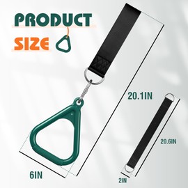 LadyRosian Trapeze Bar Swing Monkey Bars Hanging Ninja Rings Warrior Slackline Obstacle Course Kits for Kid Playground Equipment Accessories (Green)