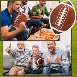 Bencailor 2 Pcs Football Plush Pillows Football Decor Fluffy Football Stuffed Animal Football Shaped Sports Throw Pillows for Boys Bedroom Decorations Birthday Party Decor Gift(11.81 x 15.75 Inches)
