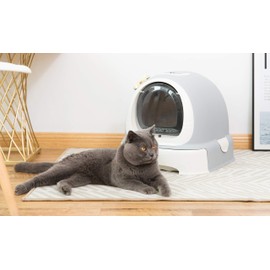 Fully Enclosed Hooded Litter Pan with Front Entry Odor Close Door, Cat Litter Scoop Included