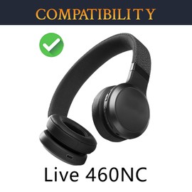 SOULWIT Professional Replacement Ear Pads for JBL Live 460NC/Live 460 NC Wireless Wireless On-Ear Headphones Replacement Pads with Softer Protein Leather Noise Isolation Foam