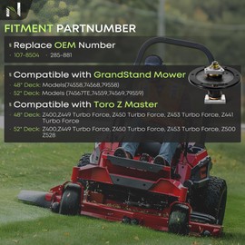 Lawn Mower Spindle Assembly for Toro Z Master & Grandstand – Fits 48/52/60" Decks (Z400, Z410, Z449, Z450, Z453, Z500, Z528) – Replaces 107-8504, 258-881, 285-881