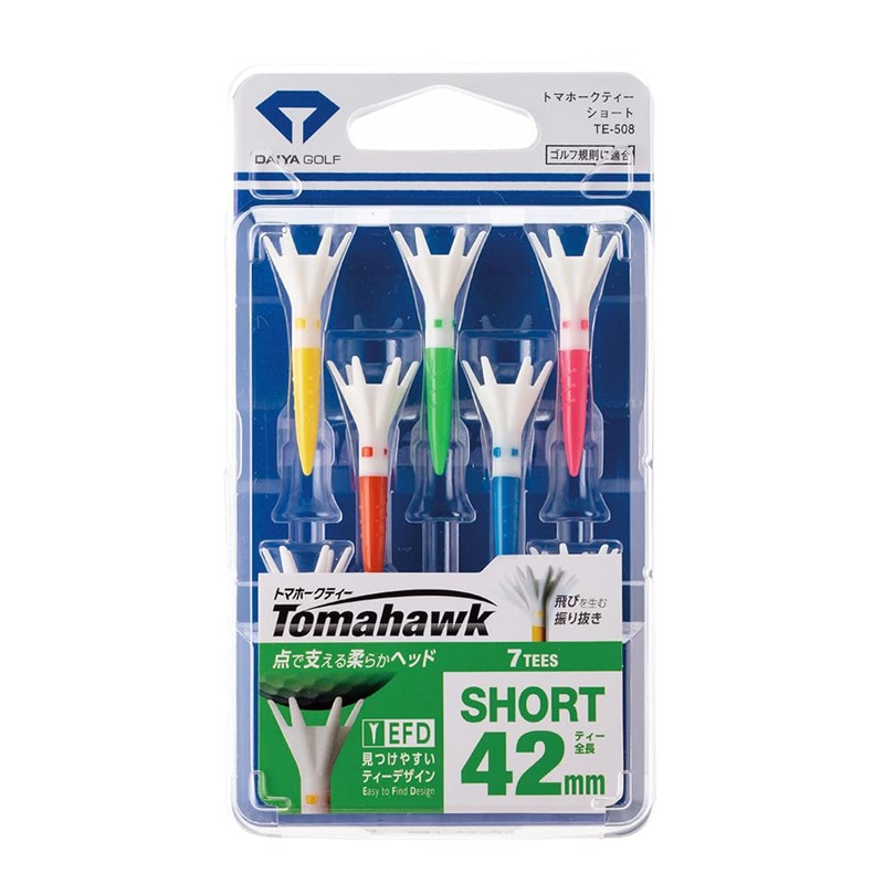 DAIYA GOLF Golf Tee Tomahawk Tee Short (7 Pieces) Total